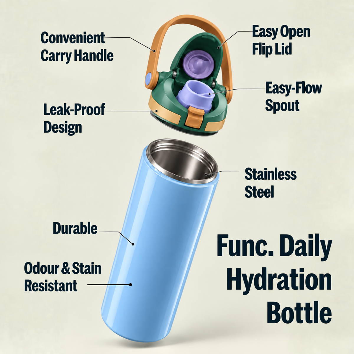 Func. Daily Hydration Bottle – Sky Blue (Balance)