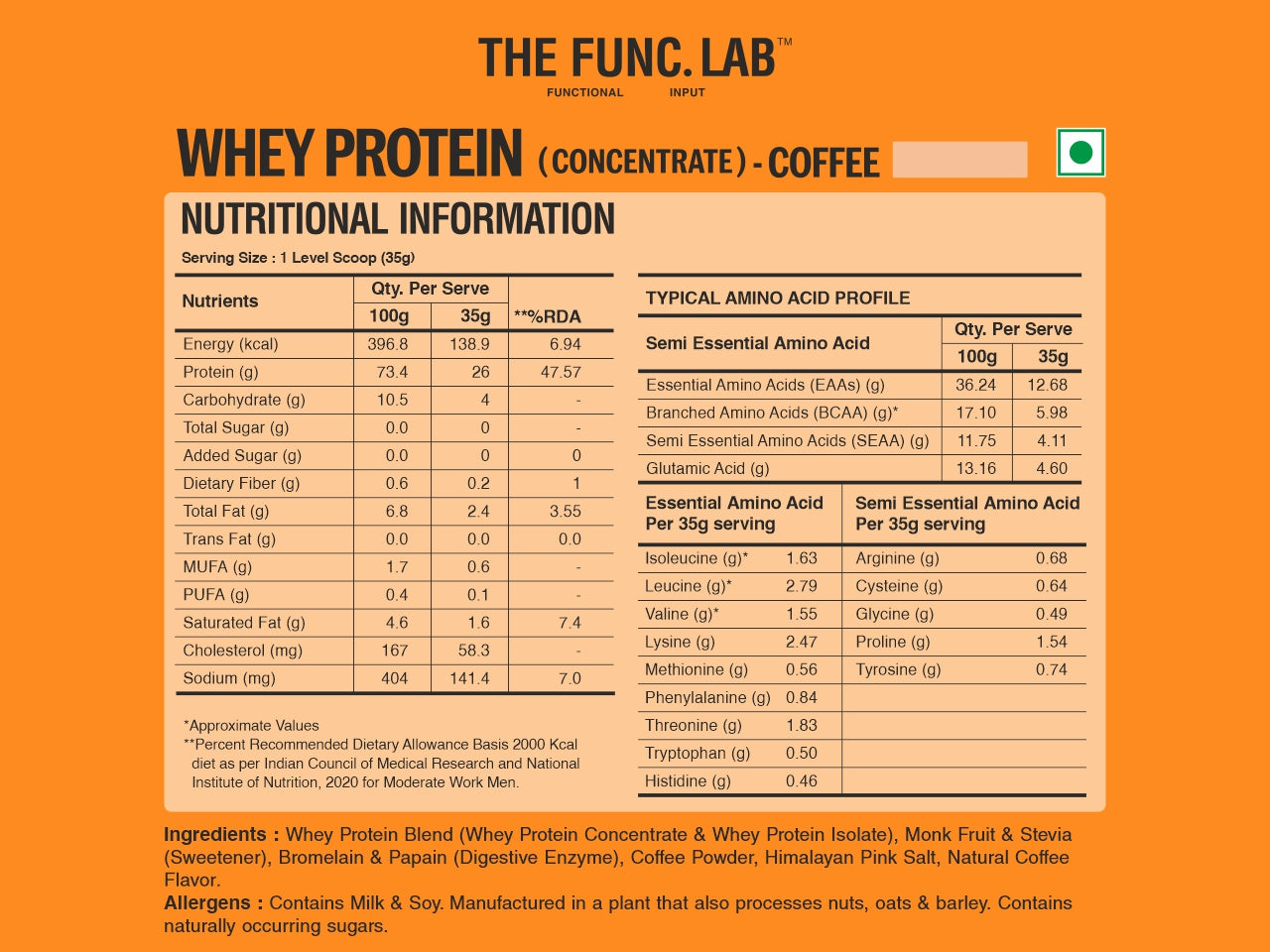 Whey Protein Concentrate – Coffee