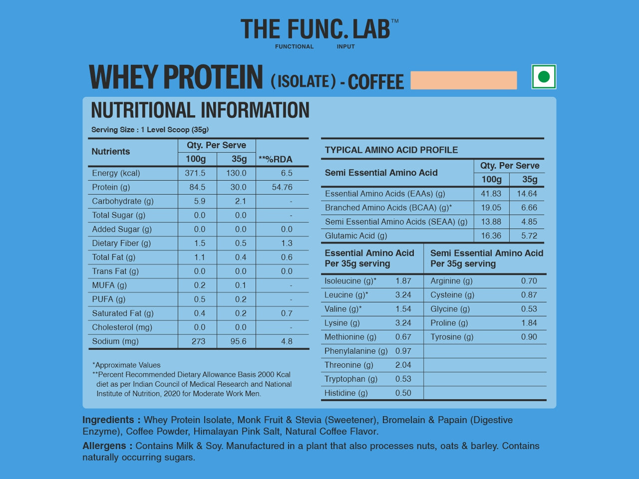 Whey Protein Isolate - Coffee