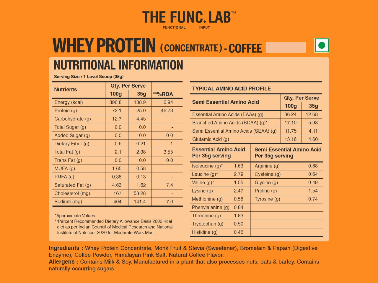 Whey Protein Concentrate – Coffee