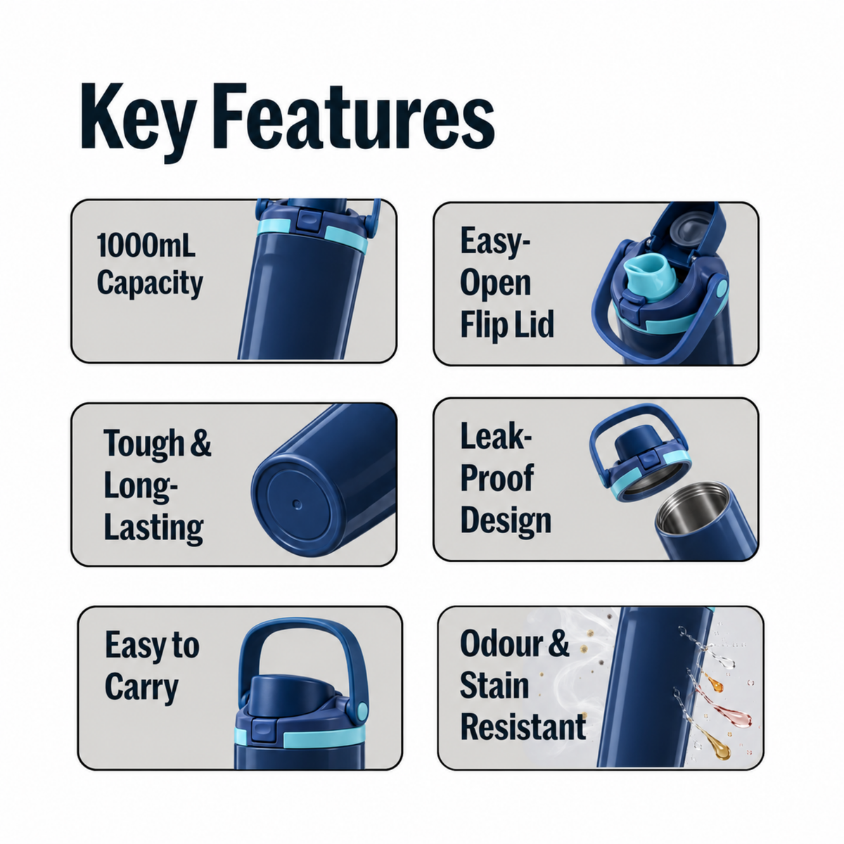 Func. Daily Hydration Bottle – Dark Blue (Balance)