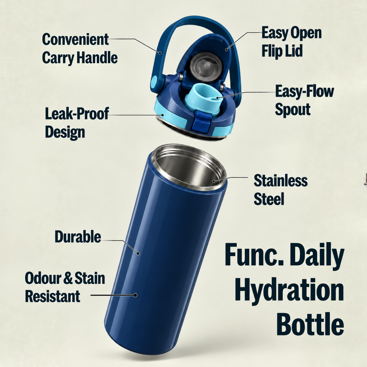Func. Daily Hydration Bottle – Dark Blue (Balance)