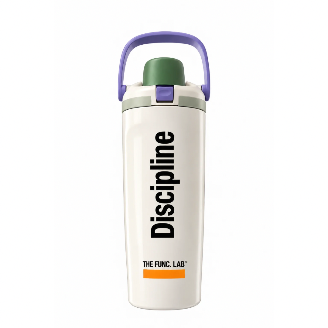 Func. Daily Hydration Bottle – White (Discipline) | Long Portable Handle