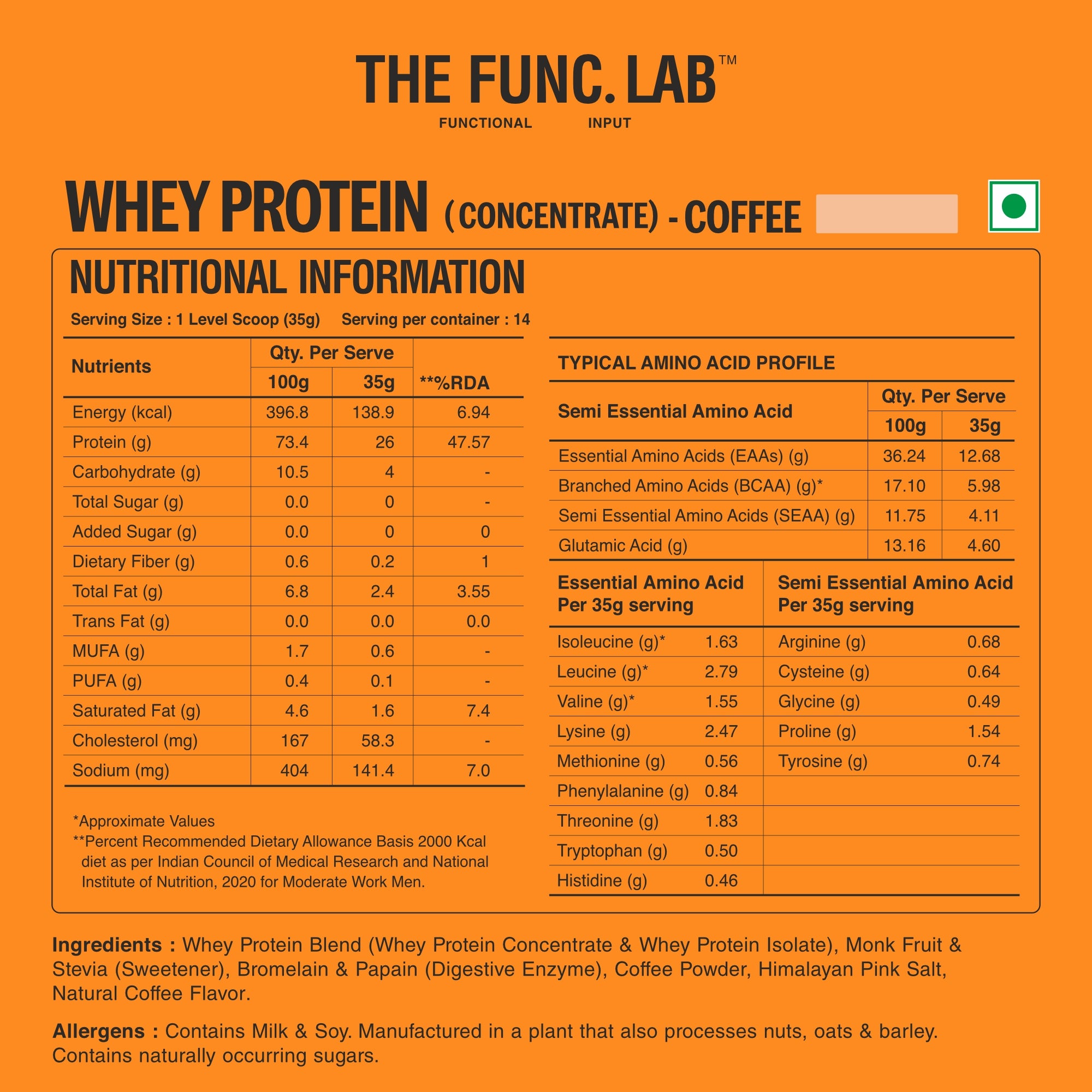 Whey Protein Concentrate – Coffee