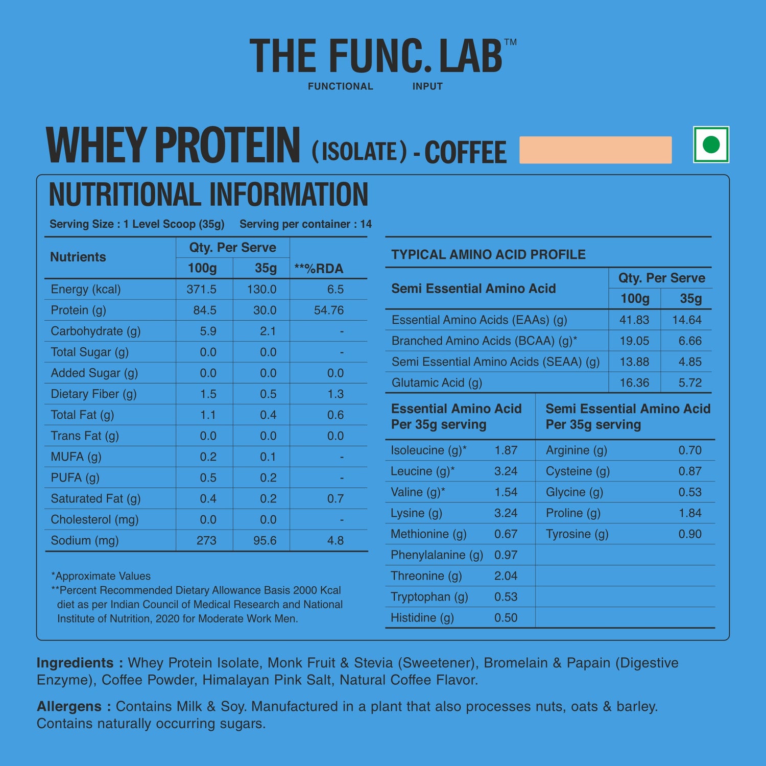 Whey Protein Isolate - Coffee