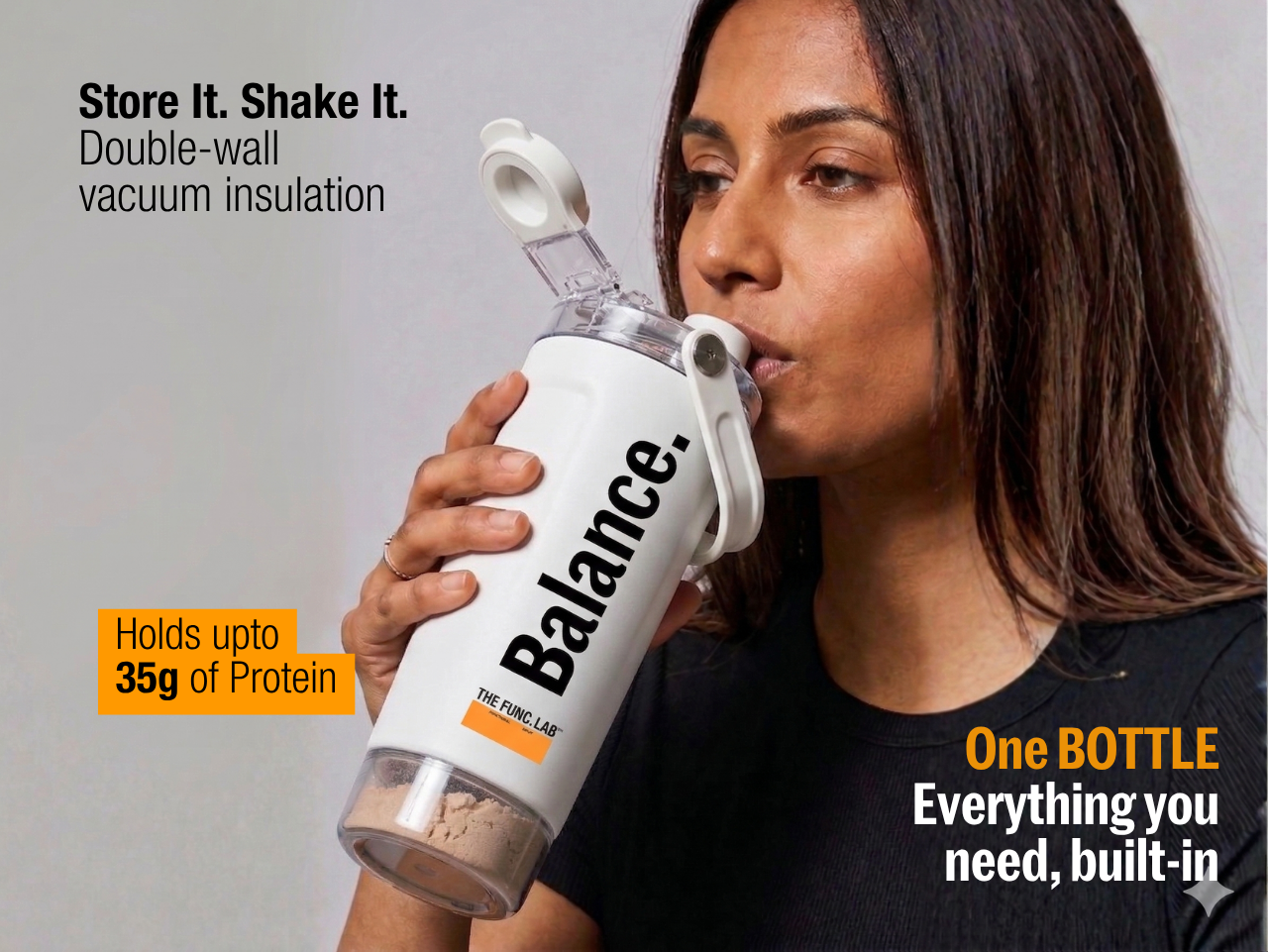 Exclusive Shaker Bottle – White – Balance (Limited Drop)