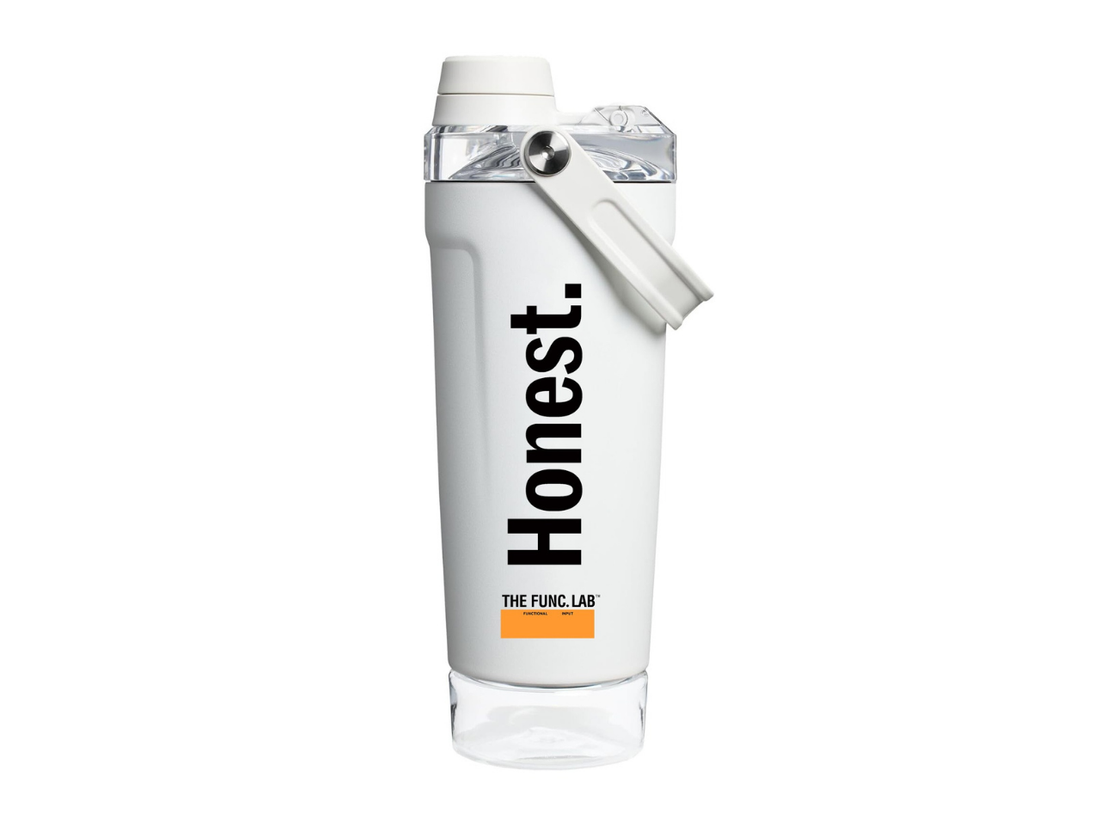 Exclusive Shaker Bottle – White – Honest (Limited Drop)