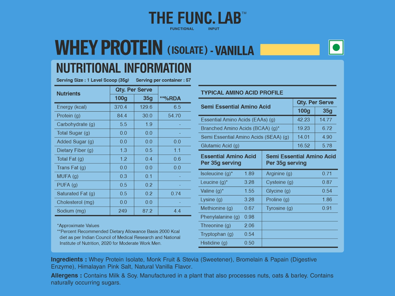 Whey Protein Isolate - Vanilla