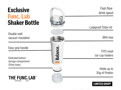 Exclusive Shaker Bottle – White – Balance (Limited Drop)