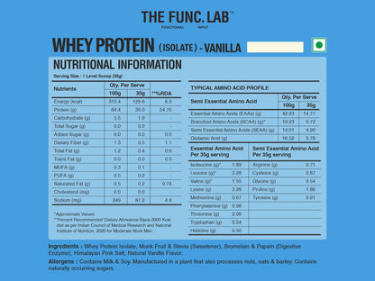 Whey Protein Isolate - Vanilla