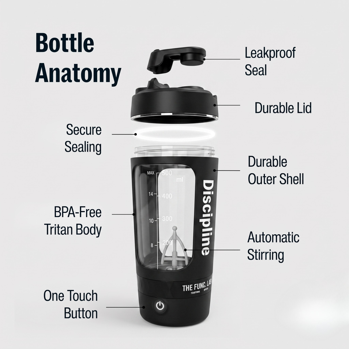 Func. Smart Electric Shaker – Black (Discipline)